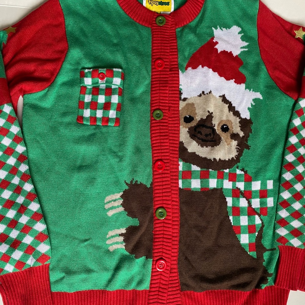 Tipsy Elves Sloth Christmas Sweater - Size XL, Like New